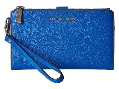 michael kors double zip wristlet navy plblue|wristlet Michael Kors outlet.